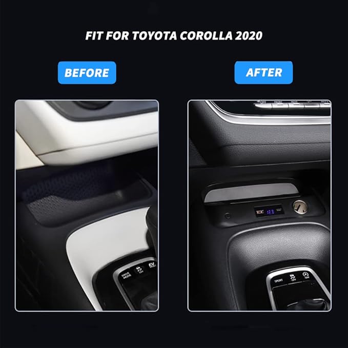 Car Wireless Charger Mount fit for Toyota Corolla 2020-2025,Output of 10W QC 3.0 Fast Charging Compatible with iPhone,Samsung,USB Port 36W Wireless Charging Devices