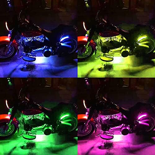 12pcs Motorcycle LED Underglow Kits,16 Million Colors A PP Control RGB Motorcycle LED Lights Sync to Music Waterproof DC12V.