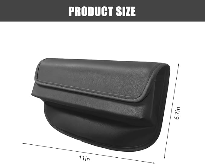 Car Seat Gap Filler Organizer, Leather Vehicle Side Seat Gap Storage Box with Lid for Phone Key Card, L-Capacity Auto Interior Organization, Universal for SUV Sedan Truck (Black)
