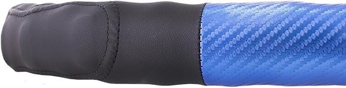 United Pacific 70408 18" Carbon Fiber Pattern Steering Wheel Cover, Engineered Leather Construction, Large Grip – ONE Steering Wheel Cover – Black/Blue Carbon Fiber