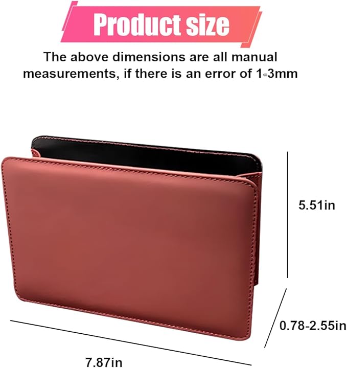 Car Trash Can, Leather Car Garbage Can with One Roll Trash Bag, Foldable Hanging Storage Container, Mini Trash Bin, Vehicle Garbage Organizer Holder for Door Side, Back Seat (Burgundy)