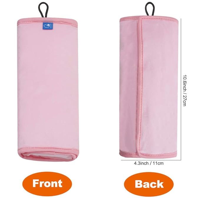 COOLBEBE Seat Belt Pillow for Kids, Extra Soft Toddler Travel Pillow for Car Seat, Universal Carseat Strap Cushion Pads for Childs Baby People Adults, Pink
