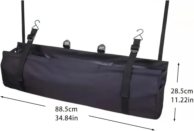 Car Trunk Organizer Hanging Bag, Waterproof Backseat Storage for SUV Jeep Truck Minivan, Black, 35.4 x 11.2 Inches, Foldable