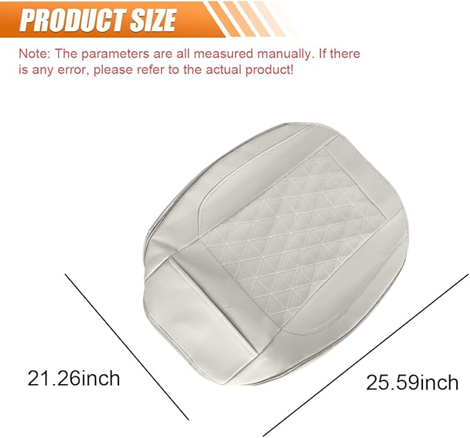 Luxury Faux Leather Car Seat Cover, Anti-Slip Waterproof Universal Front Bottom Seat Protector with Storage Pocket, Triangular Pattern Vehicle Seats Cushion for Sedans, SUVs, Trucks (Grey)