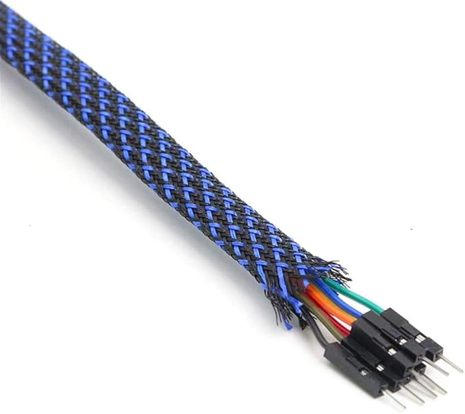 25ft - 1/2 Inch Cable Management Sleeve Protector,Wire Loom PET Expandable Wire Sleeving for Office TV Computer Home Theater Engine Bay Cord Organizer,Protect Cables from Pet Cat Dog Chewing,BlackBlue