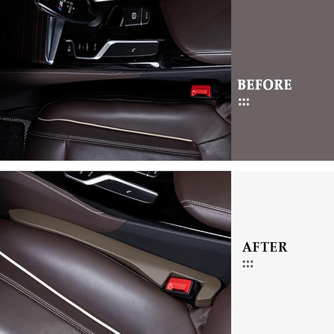 KIFIDAN 2PCS Car Seat Gap Filler,Flexible in between Car Seat Catcher for Tightly Filling Seats Gaps,Universal Cars Console Catcher Interior Cars Accessories for Women & Men (Brown)