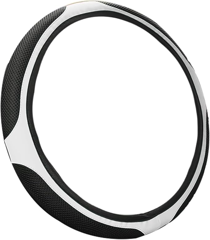 LoyaForba Car Steering Wheel Cover, Universal 14.5-15 Inch, Soft Anti-Slip Neoprene Protector for Steering Wheel, Breathable Odorless and Elastic Stretch, Car Accessory for SUV, Van, Truck (White)