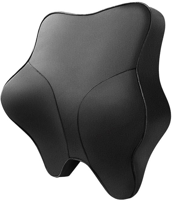 Lumbar Support Pillow for Office Chair & Car - Ergonomic Memory Foam Lower Back Cushion with Breathable Polyester Cover Adjustable Straps for Desk, Gaming, Wheelchair - Relieves Back Pain (Black)