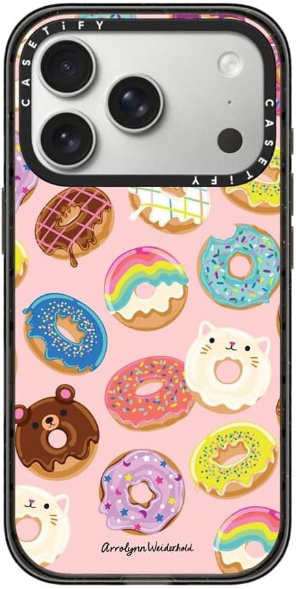 CASETiFY Impact iPhone 17 Pro Case [Slim/Compatible with Magsafe / 8.2 ft. 4X Military Grade Drop Protection] - Donuts - Clear Black