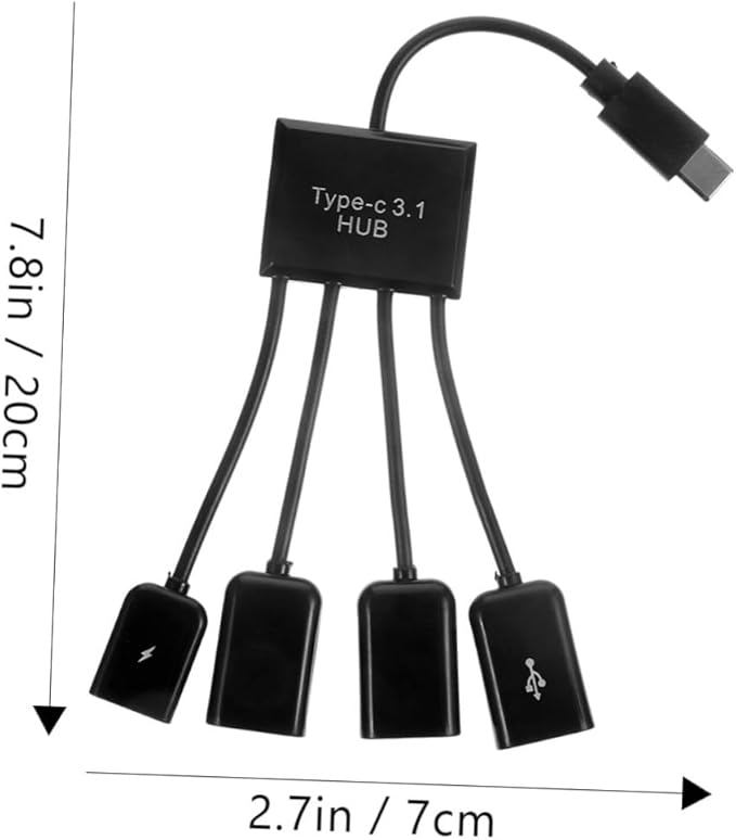 OSALADI 3 Sets 4 Ports Hub Extension Splitter Usbc to USB Adapter Multi-Port USB Charger for Laptop Pc Car Wall OTG No Driver Needed