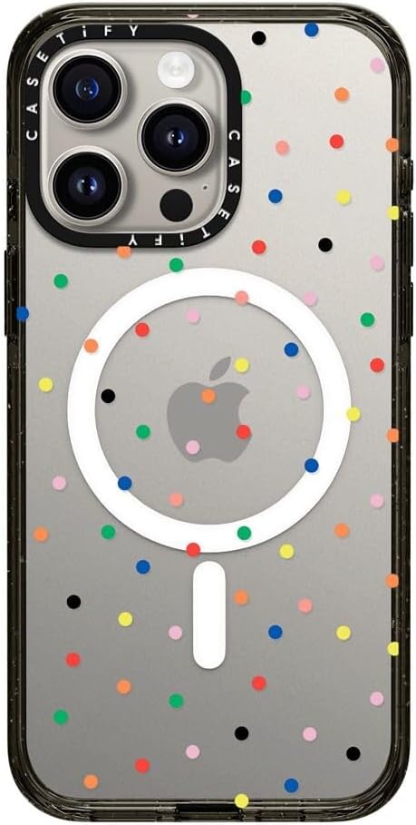 CASETiFY Impact iPhone 15 Pro Max Case [Slim/Compatible with Magsafe / 8.2 ft. 4X Military Grade Drop Protection] - Candy Transparent - Clear Black