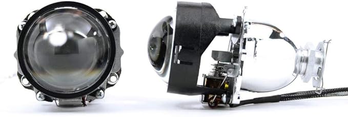iJDMTOY Mini 2.5-Inch H1 Bi-Xenon Front Lighting Projector Lens with Shroud Compatible with Car Light Retrofit, Customer DIY Job For Off-Road Use Or Show Purpose