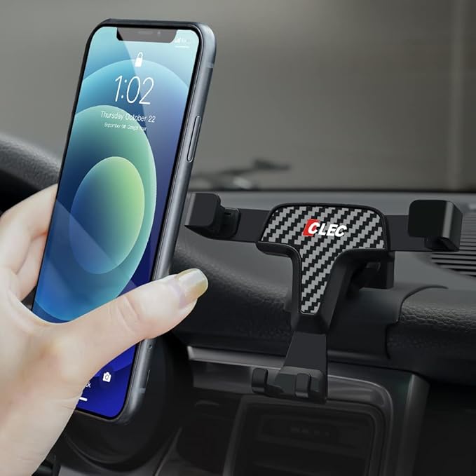BEERTE Car Phone Holder fit for Porsche Macan 2015-2025 and Porsche Cayenne 2019-2023 Phone Mount Rotatable Adjustable,Safe and Convenient Phone Navigation for 4-7 inch Smartphone (Carbon Fiber)