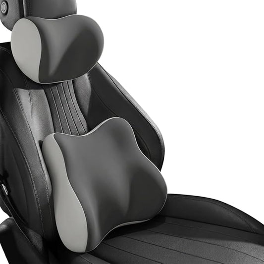 Car Headrest Pillow & Lumbar for BMW 3er 323Ci E46 328Ci E46 318Ci E46 320Ci E46 330Cd E46 330Ci E46, Car Seat Neck Pillow Back Support, Breathable All-Season Automotive Seat Cushions, 2PCS