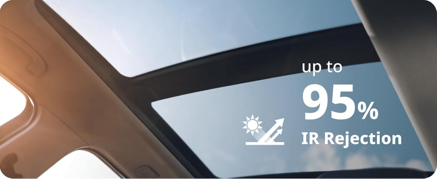 Nano Ceramic Window Tint Film for Cars - 2 Ply Scratch Resistant with Heat Control and UV/IR Rejection (5% VLT, 24inx100ft), OWFCR-10006