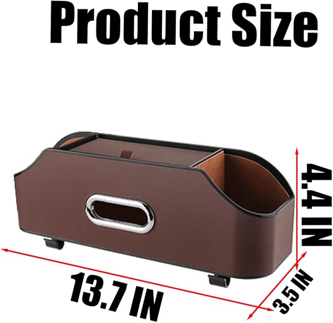AUCELI Car Seat Back Organizer with Cup Holder and Tissue Box, Headrest Hanging Storage Box with Hooks and Phone Holder, Multi-Function Travel Tray for Kids, Road Trip Car Accessories