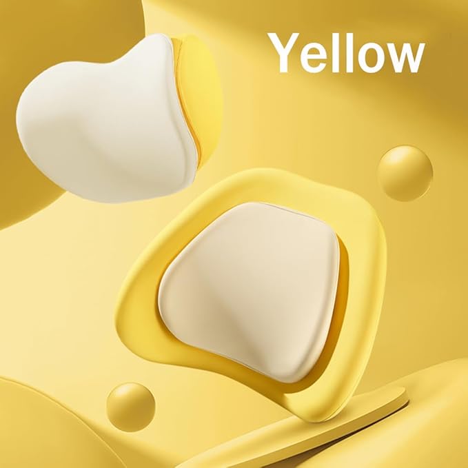 Car Headrest Lumbar Support Cushion for VW Golf VIII VI V IV III II I Mk 8 7 6 5 4 3 R GTE/GTI/GTD/Clubsport 45, Memory Foam Relieve Fatigue Breathable Car Seat Neck Pillow,Yellow-Set