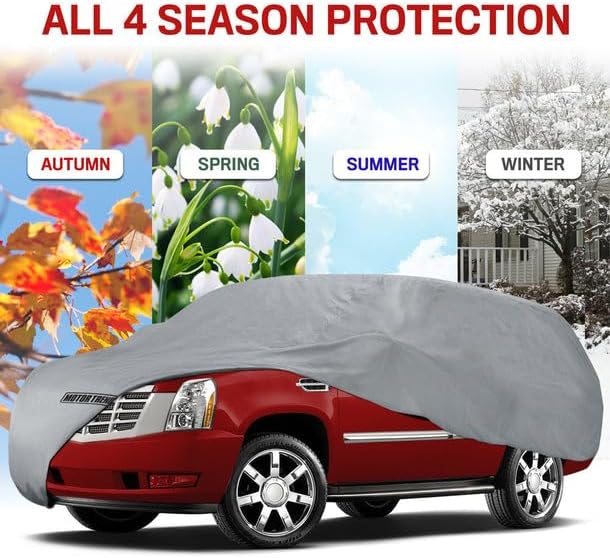 Motor Trend 4-Layer 4-Season Auto (Waterproof Outdoor UV Protection for Heavy Duty Use Full Car Cover for Vans, Suvs, Crossovers up to 225")