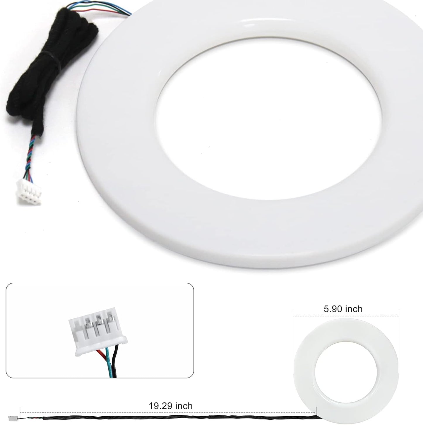 RGB Door Horn Light*1(5.9inch+ line 19inch*1), which fit for RGB Main Controller Connects and sub-Controller kit (not Including), Not Applicable dreamcolor 5 in 1(Single Controller)