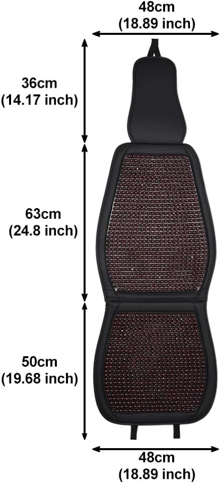 Blueshyhall Cooling Wooden Beaded Car Seat Cover Comfortable Massage Support Cushion for SUV Auto Office Home Seat Chair - Red 2 Pcs