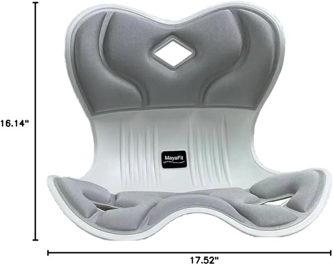 Ergonomic Lumbar Support Cushion, Silver,44.5mm x 410mm x 340mm, Standard Size, for Shoulder and Back Posture, 110-265 lbs Capacity