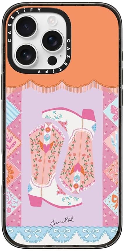 CASETiFY Impact Case for iPhone 16 Pro Max [8.2ft 4X Military Grade Drop Protection/Compatible with Magsafe] - Cowgirl Boots - Clear Black