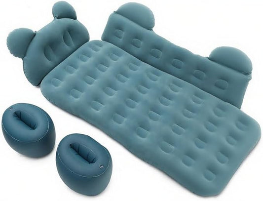 Car Inflatable Air Mattress for Nissan Armada (new Generation) 2025 Inflatable Back Seat Car Bed Double-Sided Portable Camping Travel Sleeping Bed,Dark Green-Cartoon Design