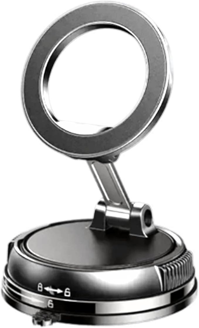 Magnet Phone Holder for Car & Desk, Strong Magnetic Phone Mount with Secure Lock, Universal 360° Rota-Table Phone Stand for Dashboard, Glass, Table, Compatible with All Cell Phones Sliver