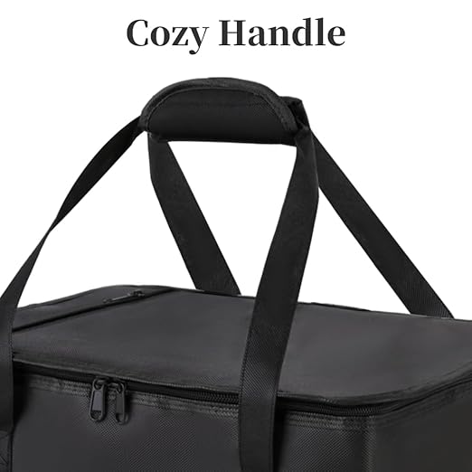 Bodaon Insulated Casserole Carrier Bag, Fits 9x13 and 11x15 Inch Baking Dish with Lid, Casserole Carriers for Hot or Cold Food for Transport, Thermal Lasagna Potluck Warmer Travel Tote, Black