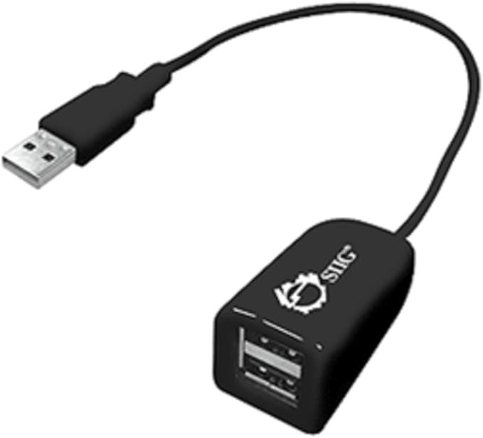 SIIG USB 2.0 Portable 2-Port Hub (JU-H20011-S1),Black