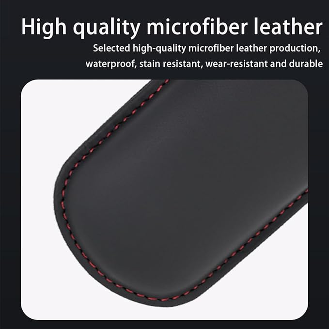 Mandark Car Knee Cushion Pad, Leather Memory Foam Vehicle Door Armrest Pillow for Leg Elbow, Comfort Auto Interior Center Console Thigh Support Mat Accessories, Universal for Most Cars (Black/Red)