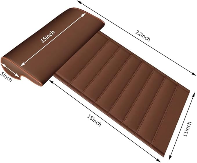 Leather Car Seat Extender Cushion,Car Leg Extender Leg Support Pillow Universal Car Seat Leg Pad,Comfortable Leg Rest Extended Cushion Mat for Car Bus Train Home Office (Brown)