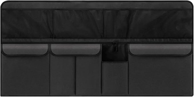 Car Trunk Organizer, Space Saving Hanging Automotive Back Seat Organizer Storage Bag with 10 Pocekts, Foldable Vehicle Interior Cargo Organizer Accessories for Car, SUV, Truck, MPV (Black)