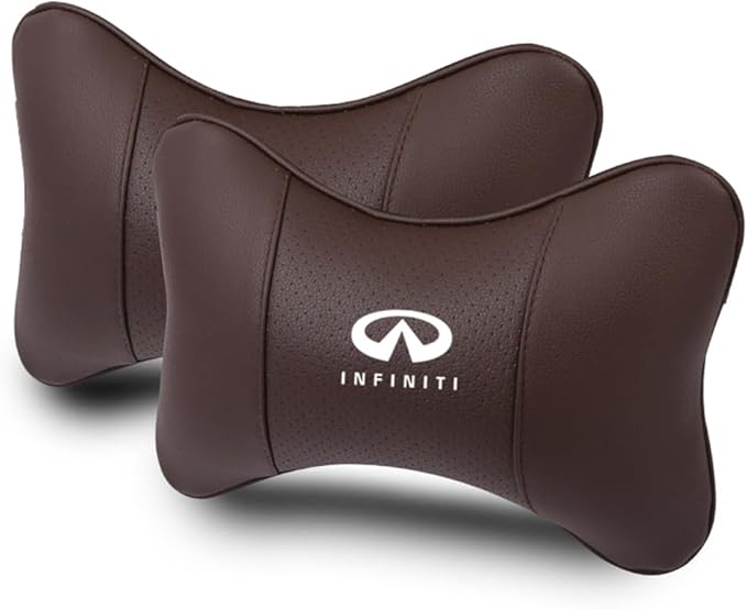 Car Seat Headrest Pillow for Infiniti Q50L/QX50/QX60/ESQ/QX30 Head Support Rest Pillow Lumbar Support Lumbar Pillow Cushion Back Cushion Back Pillow Accessories,Brown-2*Headrest