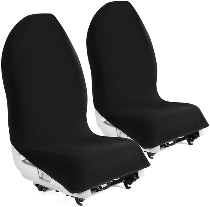 lebogner Car Seat Towel Cover for Post Gym Workout, Running, Swimming, and Hiking, 2 Pack Universal Fit Anti-Slip Waterproof Sweating Bucket Seat Protector for Cars, SUVs and Trucks, Black