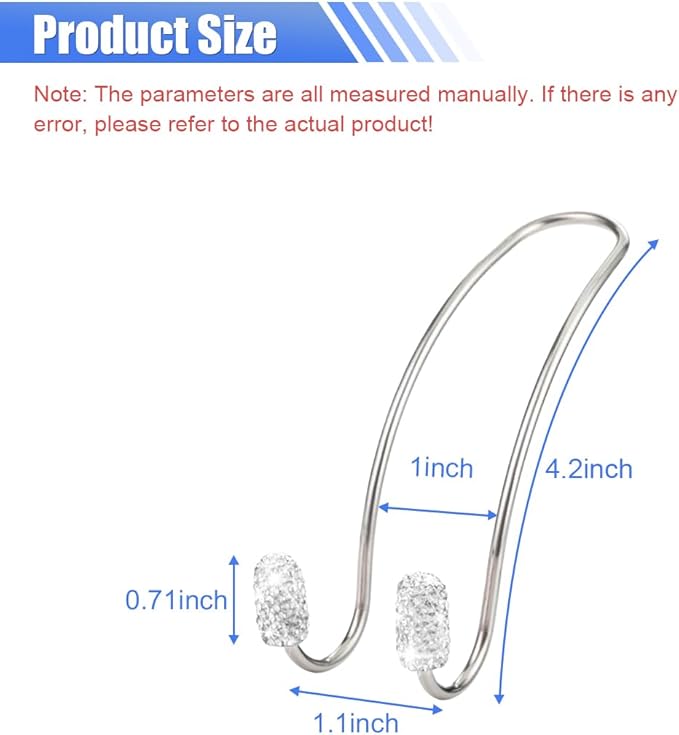 2PCS Car Headrest Hook Hangers, Bling Stainless Steel Car Backseat Holder, Strong Car Headrest Storage Hooks, Universal Car Organizers Accessories for Coats Umbrellas Grocery Handbags (White)
