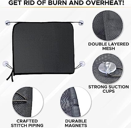 EcoNour Magnetic Car Sun Shade Side Window (2 Pack) | Rear Window Sun Shade, Blocks Harmful UV Rays | Ensures Privacy Protection | Baby Travel Accessories | Magnetic Curtain for Baby and Kids