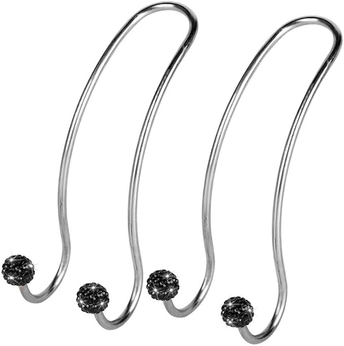 SAVORI Auto Hooks Bling Car Hangers Organizer Seat Headrest Hooks Strong and Durable Backseat Hanger Storage Universal for SUV Truck Vehicle 2 Pack (Black)