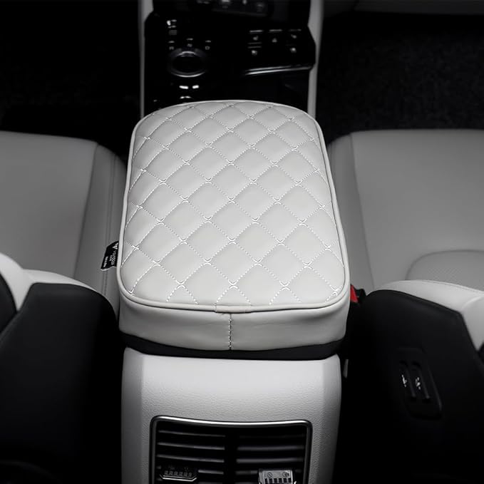 Car Armrest Cushion Cover Compatible with Kia Sportage 2023 2024 2025 Accessories, Leather Center Console Armrest Pad(Gray)