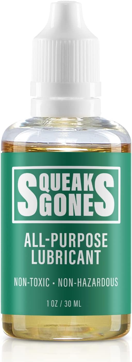 PlanetSafe Lubricants SqueaksGone Lubricant - 1 oz - Squeak Fix - Hinge Oil/Garage Door Lubricant - Sewing Machine Oil/Bike Chain Lube - for Squeaky Sliding Lock - Made in the USA!