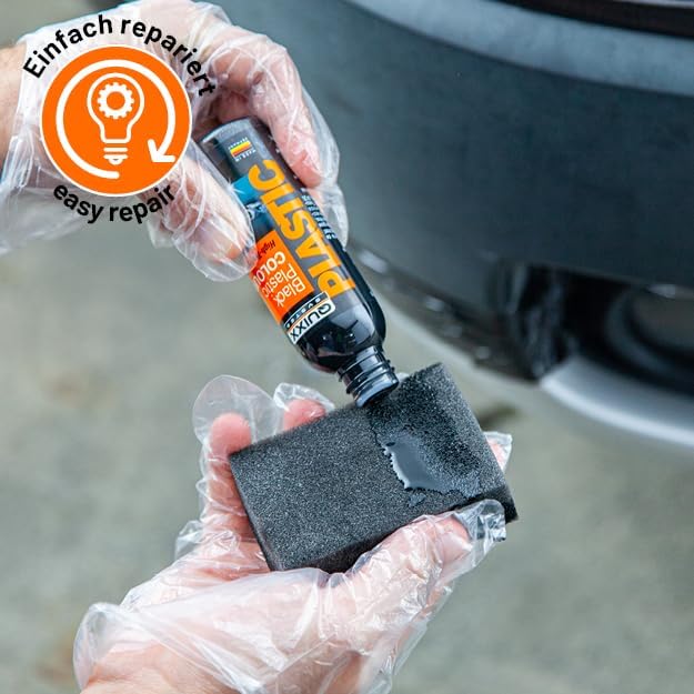 QUIXX 10188 Black Plastic Color - Trim Restorer, Transforms Old, Weathered Plastic to Like New Condition, Use On Your Automobile or Motorcycle