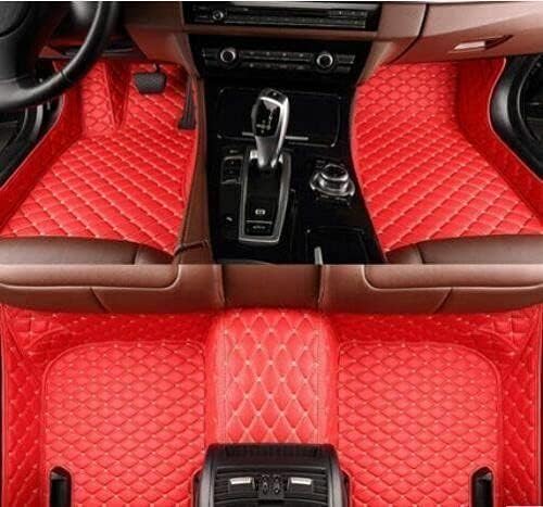 Custom Making Car Floor Mats for 95% Sedan SUV Sports Car Full Coverage Cute Men Women Pads Protection Non-Slip Leather Floor Liners (Red)