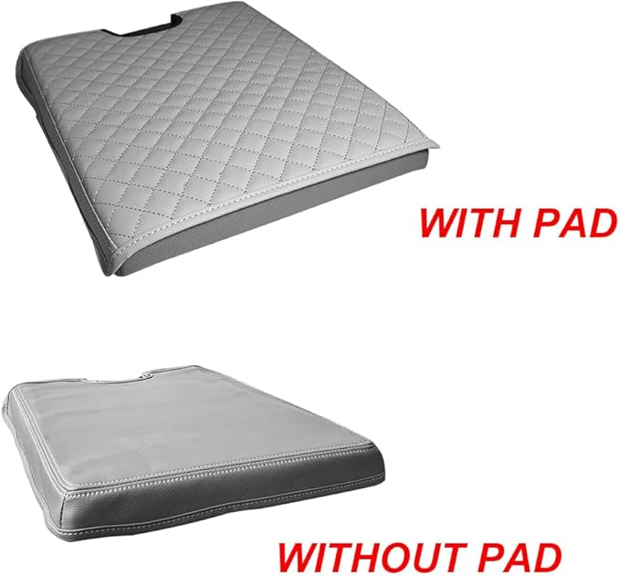 DEYTOP Center Console Cover for Chevy Silverado & Tahoe 2007-2013 Console Armrest Cover for GMC Sierra 2007-2013 Car Cushion Protector Pad ( Jump Seat Console ONLY) (Gray, 07-17 JUMP SEAT)
