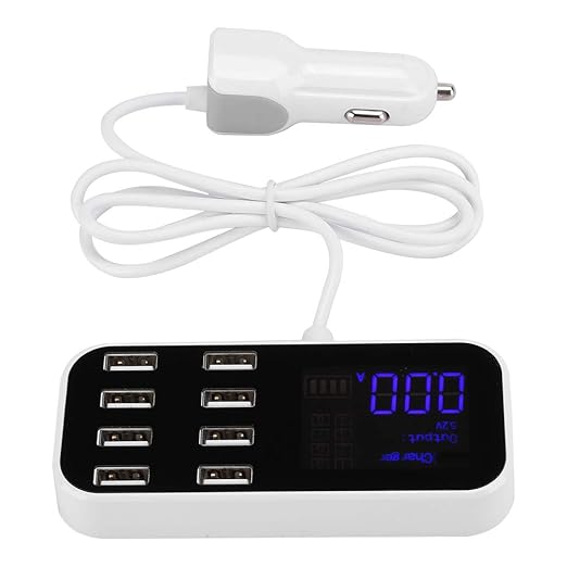 FLEXMAN 90W Powered USB Hub, 5.2V 9.1V 12V 3 Modes Data Hub Portable Car Use Power Adapter with LED Screen for Laptop PC Computer Printer