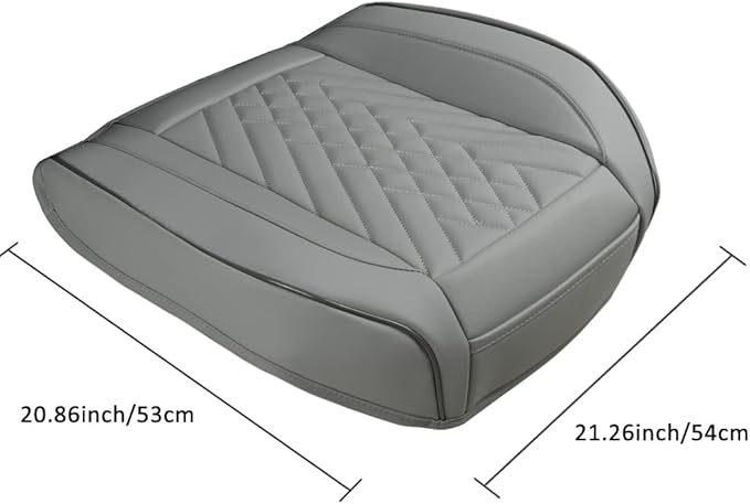 GIANT PANDA 2pcs Front Car Seat Covers Bottom Seat Covers, PU Leather Driver Car Seat Protectors Fits 95% of Vehicles, Wrapping Around The Bottom (Grey)