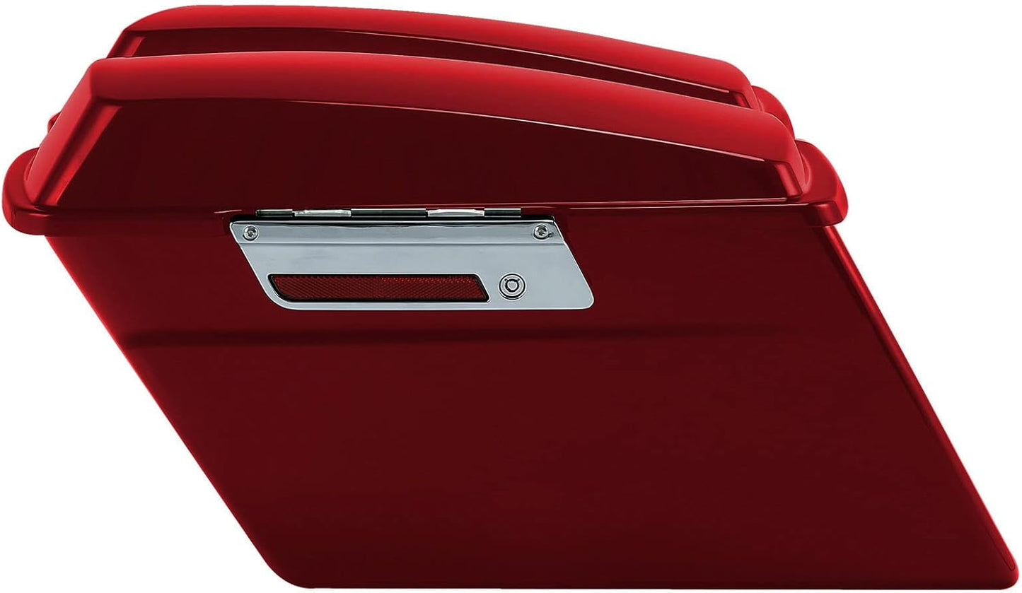 XFMT Red Hard Saddlebags Saddle Bags Trunk W/Chrome Conversion Brackets For Harley Softail Heritage Classic Deluxe 1984-2017