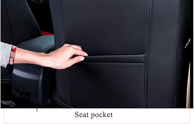 EKR Camry Car Seat Covers for Toyota Camry Hybrid LE,XLE 2012-2017 & Hybrid SE 2015-2017,Waterproof Leather Car Seat Cover Full Set for Trucks SUV-Faux Leather (Black/Gray)
