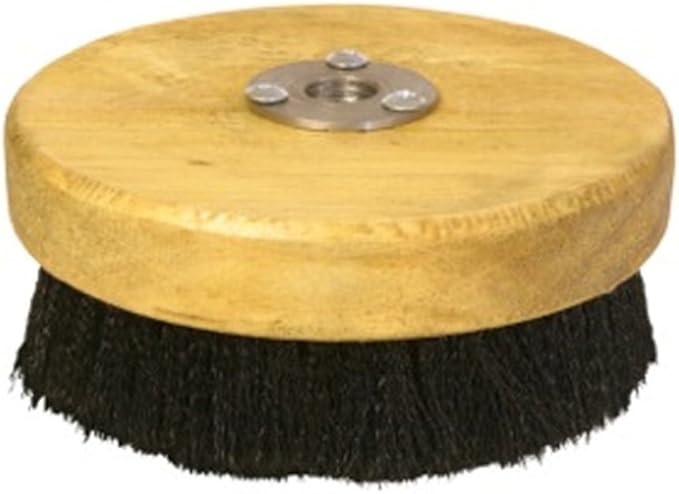 HI-TECH 5” Wood Block Brush – Carpet & Upholstery Shampoo Tool for Rotary Buffers & Polishers – Medium Soft Bristles – Auto Detailing, Home, Office Cleaning