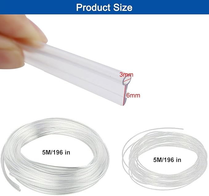 Fiber Optic for Car Interior Light, 197 Inch 3mm Transparent Skirt Side Glow Light Guide Cable, Car Ambient Lighting Extension Fiber Optic with Skirt