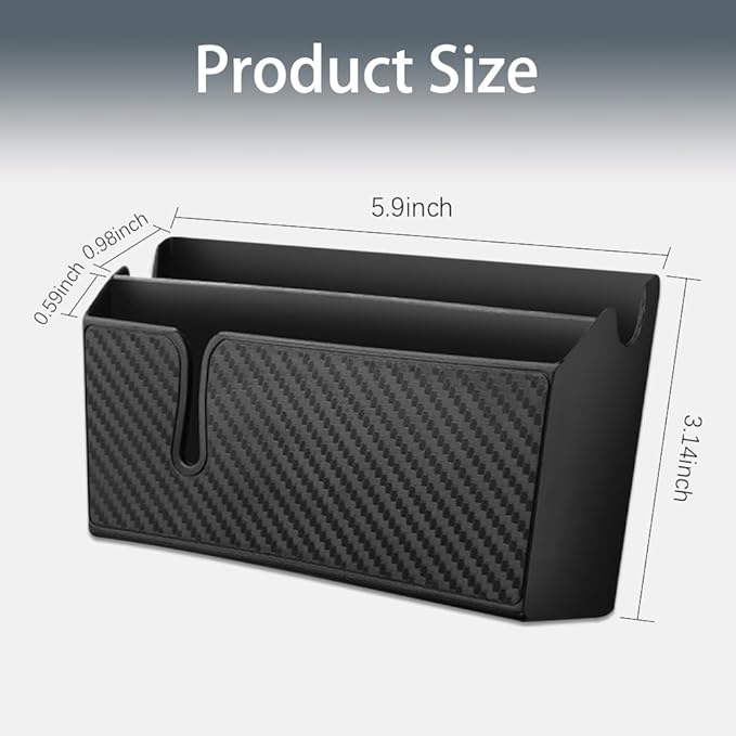 HAOBO Universal Car Storage Box, Car Storage Box for Mobile Phone, Multifunctional Auto Dashboard Pocket Organizer, Interior Accessories Carbon Fiber Car Pocket Organizer for Phone Key Pen Coin